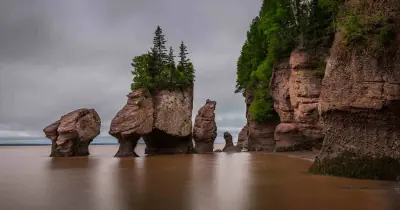 The flowerpot rock formations at Hopewell Rocks on the Bay of Fundy, New Brunswick